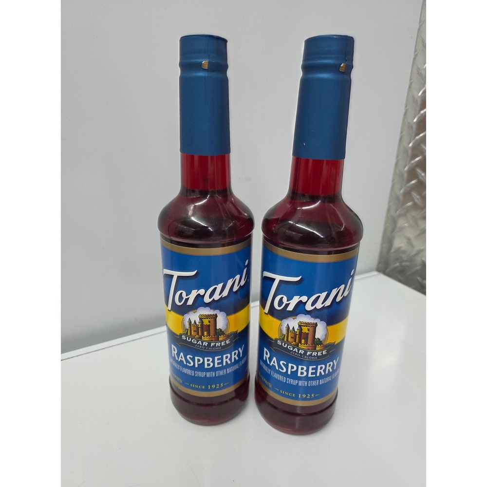 Torani Sugar Free Raspberry Syrup 750ml 25.4oz Bottles 2 Pack Exp 2027